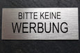 Lässtige Werbung muss nicht sein. Schilder: Keine Werbung