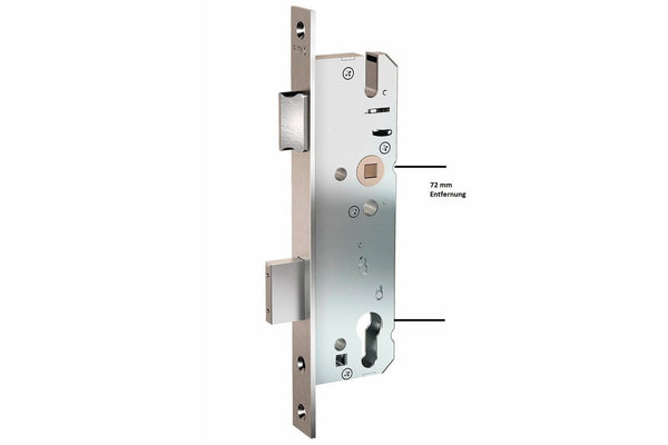 Rohrrahmenschlösser 72 mm Entfernung mit Flach Stulp div. Dornmaße